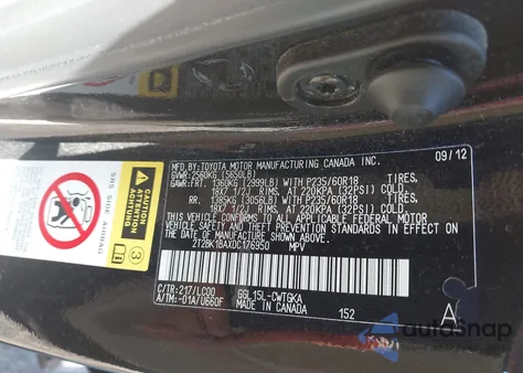 2013 Lexus Rx 350 из США, поврежденный, VIN 2T2BK1BAXDC176950